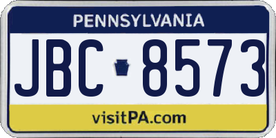 PA license plate JBC8573