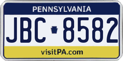 PA license plate JBC8582
