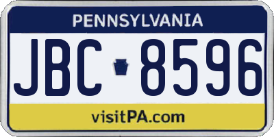 PA license plate JBC8596
