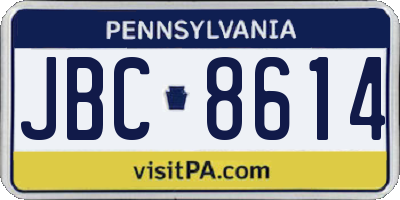 PA license plate JBC8614