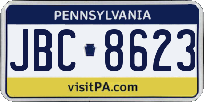 PA license plate JBC8623