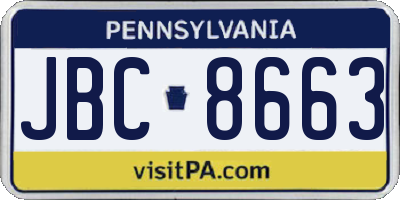 PA license plate JBC8663