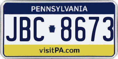 PA license plate JBC8673