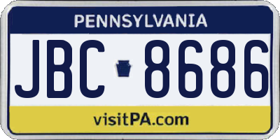 PA license plate JBC8686