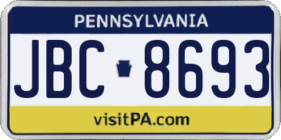 PA license plate JBC8693