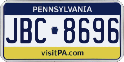 PA license plate JBC8696