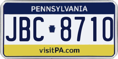 PA license plate JBC8710