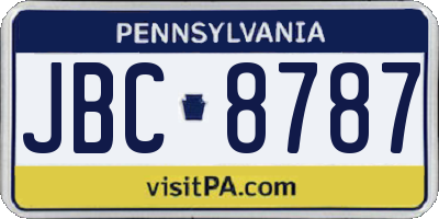 PA license plate JBC8787