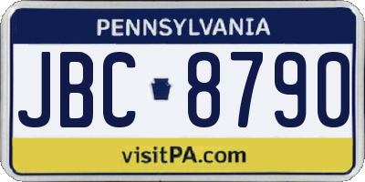 PA license plate JBC8790