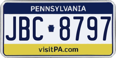 PA license plate JBC8797