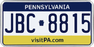 PA license plate JBC8815