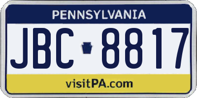 PA license plate JBC8817