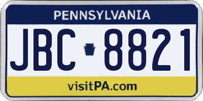 PA license plate JBC8821