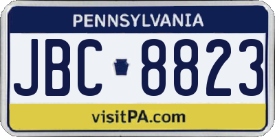 PA license plate JBC8823