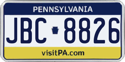 PA license plate JBC8826