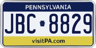 PA license plate JBC8829