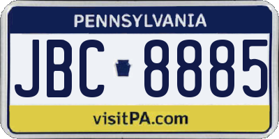 PA license plate JBC8885