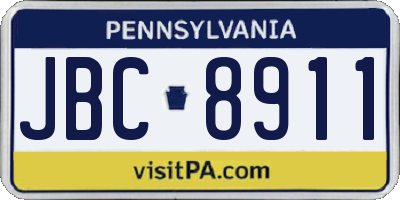 PA license plate JBC8911