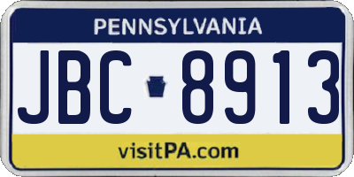 PA license plate JBC8913