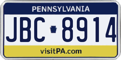 PA license plate JBC8914