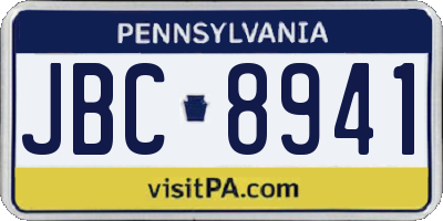 PA license plate JBC8941