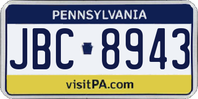 PA license plate JBC8943