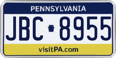PA license plate JBC8955