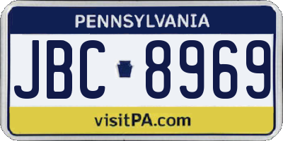 PA license plate JBC8969