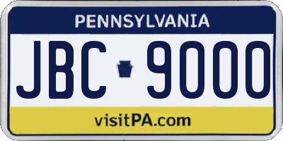 PA license plate JBC9000