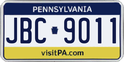 PA license plate JBC9011