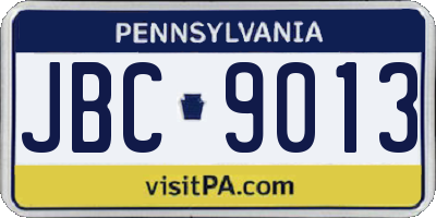 PA license plate JBC9013
