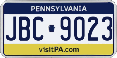 PA license plate JBC9023