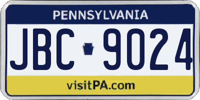 PA license plate JBC9024