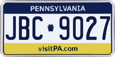 PA license plate JBC9027