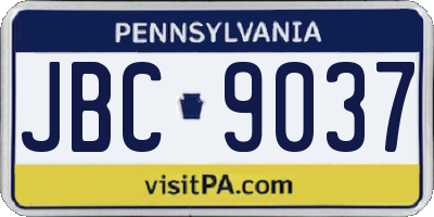 PA license plate JBC9037