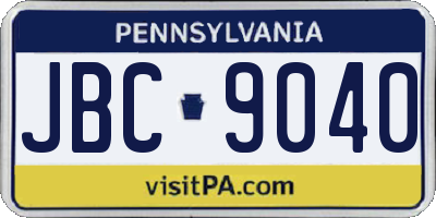 PA license plate JBC9040