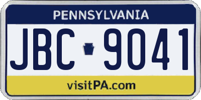 PA license plate JBC9041