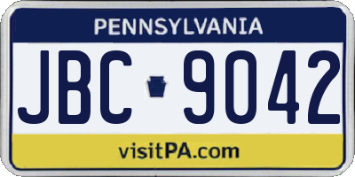 PA license plate JBC9042