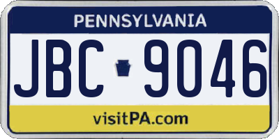 PA license plate JBC9046