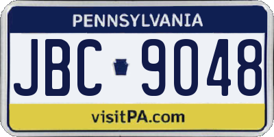 PA license plate JBC9048