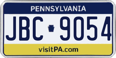 PA license plate JBC9054