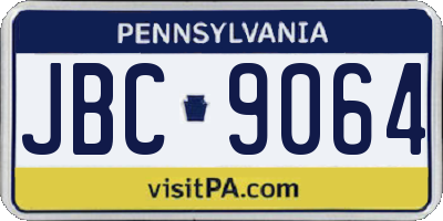 PA license plate JBC9064