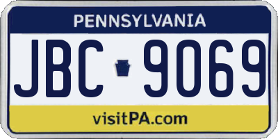 PA license plate JBC9069