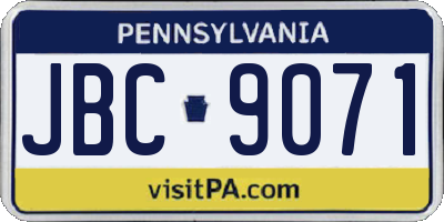 PA license plate JBC9071