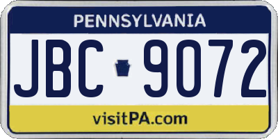 PA license plate JBC9072
