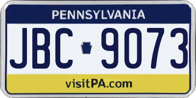 PA license plate JBC9073