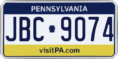 PA license plate JBC9074