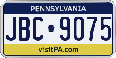 PA license plate JBC9075