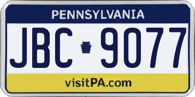 PA license plate JBC9077