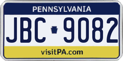 PA license plate JBC9082